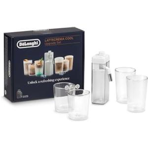 De'Longhi Rivelia LatteCrema DLSC032 Cool Upgrade per RICETTE FREDDE, Set Cappuccinatore SOLO Macchine Caffè Rivelia, Incluso Caraffa LatteCrema Cool, 2 Bicchieri Doppia Parete da 400ml e 2 da 480ml