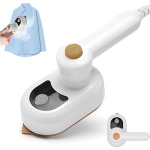 GothicBride Ferro da stiro da viaggio, mini ferro da stiro a vapore, ferro da stiro da viaggio, ferro da stiro antiaderente, riscaldamento rapido, con 50 ml, per casa e in viaggio (bianco)