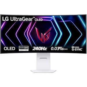 LG UltraGear OLED 39GS95QE Monitor Gaming 39", 21:9 Curvo (800R), WQHD (3440x1440), OLED, 240Hz, 0,03ms (GtG), G-Sync, FreeSync Premium Pro, HDR 400 True Black, HDMI 2.1, DisplayPort, Bianco