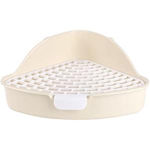 LOVIVER Lettiera per conigli Toilette per animali domestici per cincillà Piccoli animali Gabbia per conigli per criceti, Bianco