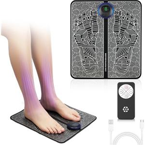 Fefod EMS Massaggiatore Piedi, Massaggiatore Plantare Elettrico con 8 Modalità e 19 Intensità, Pieghevole, per la Circolazione Sanguigna e il Sollievo dal Dolore Muscolare, Telecomando a Infrarossi