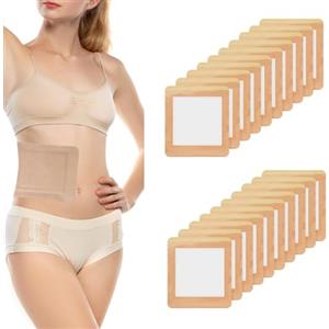 FeiOne 20 pezzi di olio di ricino, toppe di olio di ricino, 15 × 20 cm, molto assorbenti, aiuta a dormire, digestione, per ginocchia, piedi, gomito, braccio, articolazione, diametro interno 8 x 14 cm (senza