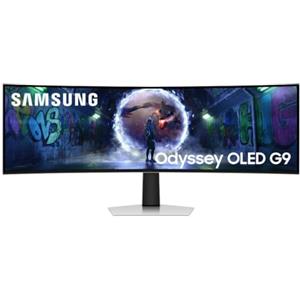 Samsung Monitor Gaming Odyssey OLED G9 (S49DG934), Curvo (1800R), 49'', 5120x1440 (DQHD), 32:9, HDR10+, QD-OLED Glare Free, 240Hz, 0,03ms (GtG), Compatibilità G-Sync, HDMI, Micro HDMI, DP