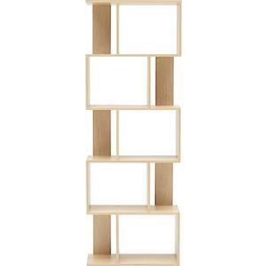 Rebecca Mobili Scaffale Moderno, Libreria Di Legno, 5 Ripiani, In Stile Moderno, Beige, Arredamento Soggiorno Casa Ufficio - Misure: 169 x 60 x 24 cm (HxLxP) - Art. RE4788