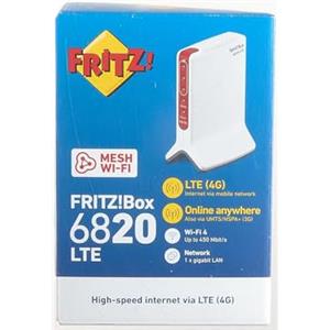 AVM Fritz!Box 6820 LTE (LTE (4G) e UMTS (3G), WLAN N fino a 450 Mbit/s, 1 LAN Gigabit, versione internazionale)