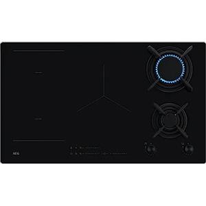 AEG Piano cottura misto 2 Fuochi a Gas 3 Fuochi induzione Funzione Bridge Larghezza 90 cm colore Nero