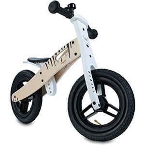 hauck Bici Senza Pedali Balance N Ride - Bicicletta Bambini Legno (Testato FSC®) dai 2 Anni Fino a 20Kg - Sella Regolabile, Ruote 12 e Campanello - Maniglia per Trasporto, Senza Pedali - Zebra