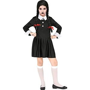 CARTOON Costume di carnevale, Dark girl, mercoledi, vestito, travestimento, per bambini, halloween, feste a tema