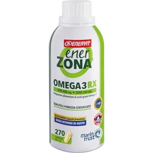 Enervit, Enerzona Omega 3 RX 270 Capsule da 1g Senza Ritorno di Gusto, Integratore Omega 3 IFOS, Acidi Grassi per Cuore, Vista e Cervello, Olio di Pesce 1000mg, Fish Oil Senza glutine