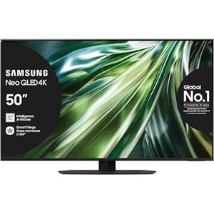 Samsung TV QE50QN90DATXZT Neo QLED 4K Mini LED, Smart TV 50 Processore NQ4 AI Gen2, Neo Slim, DVBT-2, Q-Symphony & Dolby Atmos, Integrato con Alexa, Titan Black 2024