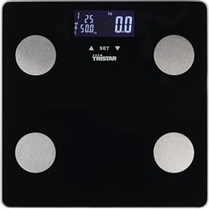 Tristar Bilancia pesapersone, analisi corporea: BMI, grasso corporeo, massa muscolare, acqua e ossa, fino a 10 profili utente, max. 150 kg, vetro di sicurezza 30x30 cm, WG-2442