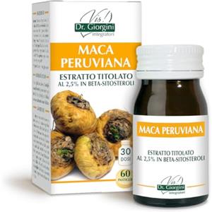 Dr Giorgini Integratore Alimentare, Monocomponenti Erbe Maca Peruviana Estratto Titolato al 2,5% in Beta-Sitosteroli Pastiglie - 30 g