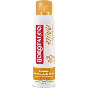 Borotalco Deodorante Spray Attivo 150ml - Profumo di Mandarino e Neroli, Formula Senza Alcool con Molecole Anti-Odore, Efficacia Fresca per 48 Ore