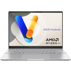 ASUS Vivobook S 14 OLED M5406WA#B08H1KCVGC, Notebook in alluminio con Monitor 14" OLED Anti-glare, Copilot+ PC, Processore AMD Ryzen AI 9 HX 370, RAM 32GB, 1TB SSD PCIE, Windows 11 Home, Argento