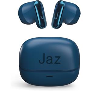 JAZ Orion - Cuffie Auricolari Semi In-Ear True Wireless Stereo, Ultra Compatti, Custodia di Ricarica, Microfono Integrato, Controlli Touch, per Smartphone, Tablet, Laptop, 20 Ore, Azzurro