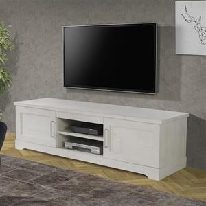 Forte Möbel Forte ROCKHAMPTON - Mobile TV a 2 ante, in legno di pino bianco, 182,9 x 52,5 x 52,7 cm (L x A x P)