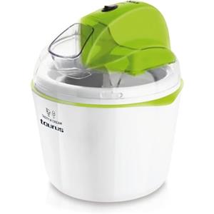 Taurus Tasty & Cream - Gelatiera elettrica, 12 W, capacità 1,5 l, ciotola per congelatore rimovibile, rotazione bidirezionale, mixer a farfalla, libretto di 8 ricette, bianco e verde