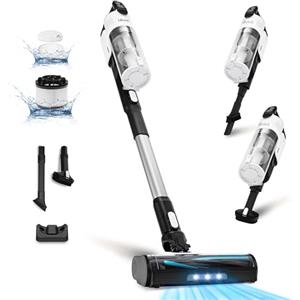 LEVOIT Aspirapolvere Senza Fili Antigroviglio e Leggero, Fino a 50 Minuti con 3 Modalità, Luce LED, Filtrazione a 99,9%, 4 in 1 Scopa Elettrica Senza Fili per Animali, Pavimento, Auto, 180W