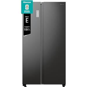 Hisense RS711N4AFE Frigorifero Side by Side, Grande capactià 550 litri, Nero, Total No Frost, Convert active zone, Classe E, Motore Inverter, Controllo Elettronico Touch, Cassetto Fresh Crisper