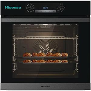 Hisense O65226ABS, Forno Elettrico da Incasso, Multifunzione Termoventilato con Vapore, Capienza XXL 77L, Pulizia AcquaClean, 13 Funzioni di Cottura Pizza 300°C e AirFry, Nero