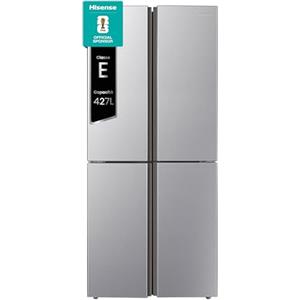 Hisense MQ79426SE Frigorifero Americano Quattro Porte, Grande capacità 427 litri, Finitura Argento, Total No Frost, Classe E, Illuminazione LED, Sistema Multi Air Flow, Holiday mode