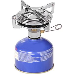 KIMISS Fornello da Campeggio Portatile, Mini Fornello a Gas da Esterno, Fornello da Picnic Pieghevole in Acciaio Inossidabile con Potenza di Fuoco Regolabile