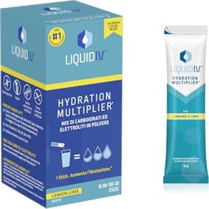 Equilibra Hydration Multiplier Limone - Integratore in polvere con Elettroliti e Vitamine, 10 Stick