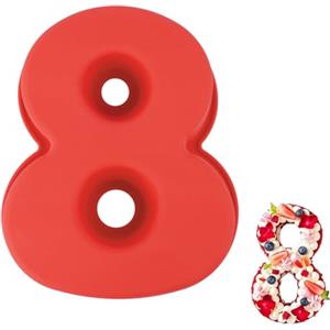 Vicloon Stampi Numeri Grandi, Stampo Torta Numero 8, Antiaderenti e Rilascio Rapido Tortiera Silicone, Stampi con Forme Particolari per DIY Torta, Matrimonio, Compleanno, Anniversario, 7,87x9,45 Zoll