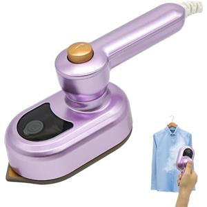 Idota Mini ferro da stiro a vapore da viaggio, piastra da viaggio, mini ferro da stiro a vapore leggero, suola antiaderente, riscaldamento rapido, 50 ml, per casa e viaggi (viola)