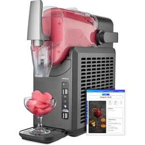 MEDION Macchina per granite (capacità 2,6 L, contenitore 1,9 L, slush maker per bevande, 5 modalità, tempo di preparazione 30-60 min, compressore), MD12090, argento