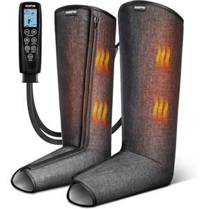 RENPHO Massaggiatore Gambe a Compressione d'Aria, Regalo Festa Della Mamma, con Calore Regolabile, 5 Intensità & 5 Modalità, Scalda Gambe Elettrico per Massaggiare e Rilassare Piedi e Polpacci