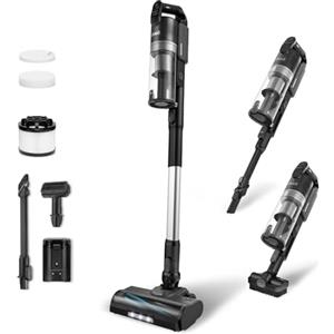 Levoit Aspirapolvere Senza Fili, fino a 60 min, con Mini Spazzola per Sporco Ostinato, Scopa Elettrica Senza Fili Antigroviglio con Supporto di Ricarica, per Pavimento Tappeti Peli di Animali