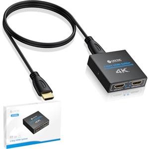eSynic HDMI Splitter 1 in 2 Out 4K/30Hz con Cavo HDMI 1m e Cavo USB-C, UHD 4Kx2K 2 Vie HDMI Amplificatore Distributore, Supporta 3D 1080P 2160P 30Hz HDCP 1.4, per Fire Stick Console