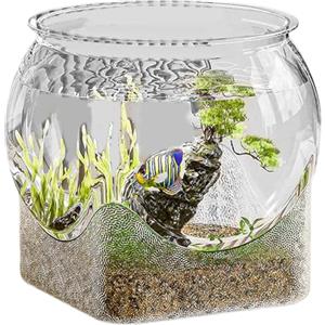 Generic Acquario Rotondo - Ciotola in Vetro Per Betta, Vaso Decorativo Per Pesci