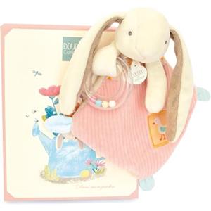 Doudou et Compagnie - Doudou coniglio sonaglio rosa 21 cm per bambini dalla nascita - Confezione regalo