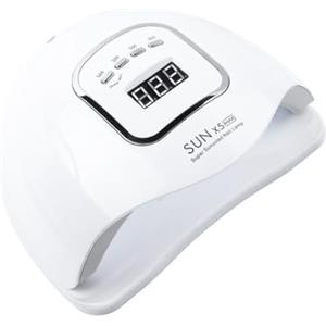 DUPELEC Lampada per unghie da 150 W con asciugatura rapida 10s, doppia sorgente luminosa e sensore a infrarossi - Macchina per asciugare unghie UV a LED per polimerizzazione dello smalto gel, manicure e