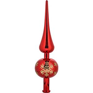 KATELUO Puntale per Albero di Natale, Christmas Tree Topper, Cima Albero, Decorazione Natalizia (Rosso)