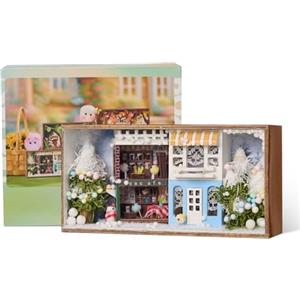 Cuteefun Kit per Casa Delle Bambole, Modellino in Legno per Adulti e Adolescenti, Ornamenti Creativi, Compleanno Regali di Natale (Inverno)