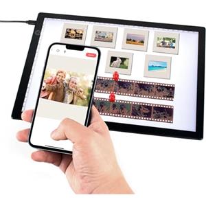 TCNEWCL Scanner per Diapositive Portatile, 12 x 9 Pollici Pannello Luminoso a LED Ultrasottile per Scannerizza e Salva Negativi da 35 mm Fotografiche Diapositive con la fotocamera dello smartphone