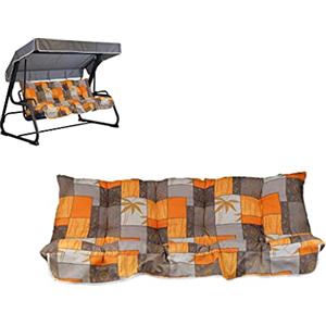 TECNOCUCI Cuscini per Dondolo 3 Posti - Incluso nel Ricambio Anche Il tettuccio Coordinato - Struttura Non Inclusa - 100% Made in Italy - Ideale per Esterni (Giardini e Cortili)