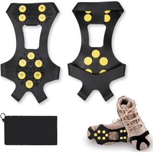 yotutun Ramponi, 40-44 Ice Tacchetti Trazione Antiscivolo su Scarpe con 11 Borchie Acciaio Inossidabile Ramponi Tacchetti Spikes Ramponcini da Neve per alpinismo, turismo, pesca e neve (L)