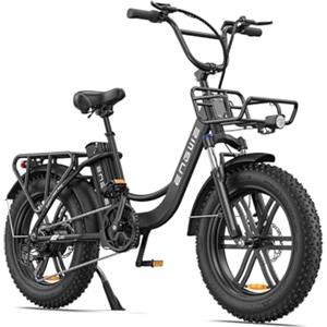 ENGWE L20 Bicicletta Elettrica Adulto, 20'' ×4.0'' Fat Tire Bici Elettrica per Donna, 7 velocità, Batteria Rimovibile 48V 13Ah Autonomia bis zu 40-120 km E-Bike (Nero)
