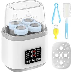BYZESTY Scaldabiberon per bambini, sterilizzatore 8 in 1 per biberon con pianificazione intelligente, sterilizzazione a vapore, funzione di mantenimento del calore 24H, scalda biberon (grigio)