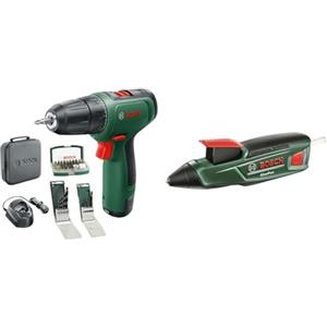 Bosch Avvitatore a batteria Bosch EasyDrill 1200 (batteria da 12 V 2,0 Ah, set trapano e cacciavite) - Edizione Amazon + Pistola incollatrice GluePen (caricatore micro USB, 4 x colla, 3,6 Volt)