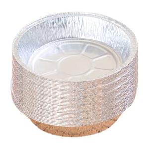 DRYEN 50 Padelle in Alluminio per Torte da Forno da 6,9 Pollici, Contenitori Rotondi Usa e Getta Con Pareti Angolate, Durevoli