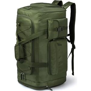 TAIHOYIN Borsa da Viaggio e Borsone Sportiva da Uomo 70L Grande Zaino Palestra con Porta Scarpe per Viaggio, Campeggio, Sport, Verde