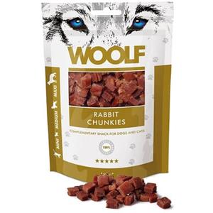 Woolf Snack Bocconcini Morbidi di Coniglio 100g - Snack Naturale e Senza Glutine per Cani e Gatti