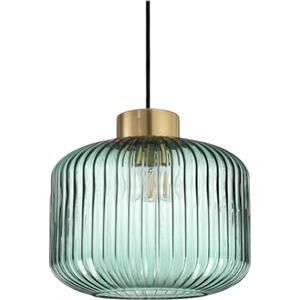 Ideal Lux Lampada a Sospensione Mint 2 SP1 Verde - Metallo Ottone Satinato, Diffusore in Vetro Soffiato