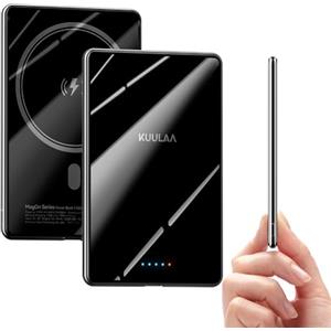 Kuulaa Power Bank Mag-Safe 5000mAh, 20W Ultra Slim Caricatore Portatile Wireless Magnetico, 7mm Magnetico Powerbank Battery Pack Ricarica Rapida per iPhone 16/15/14/13/12/Mini/Pro/Pro Max