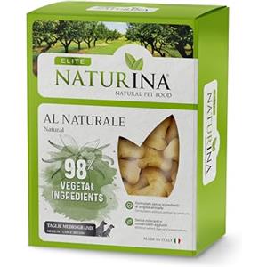 NATURINA - Elite Biscotto al Naturale per Cani Adulti, Gustosi e Digeribili, Aiuta l'Igiene Orale, Senza Ingredienti di Origine Animale e Coloranti, per Tutte le Taglie, Made in Italy, Scatola da 400g